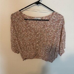 Arizona Jean Company Pink and White Blouse